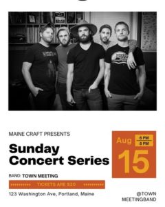 Sunday Concert Series: Town Meeting @ Maine Craft Distilling | Portland | Maine | United States