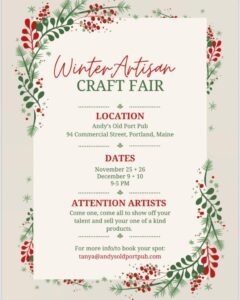 Winter Artisan Craft Fair at Andy's Old Port Pub @ Andy's Old Port Pub | Portland | Maine | United States