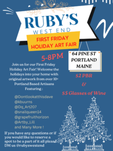 Holiday Art Fair at Ruby's West End @ Ruby's West End | Portland | Maine | United States
