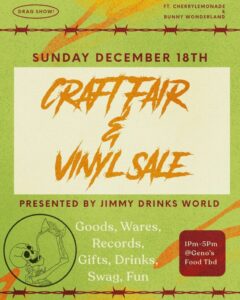 Craft Fair & Vinyl Sale presented by Jimmy Drinks World at Geno's Rock Club @ Geno's Rock Club | Portland | Maine | United States
