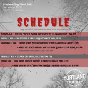Stephen King Week @ Portland, Maine - Multiple Events + Locations | Portland | Maine | United States