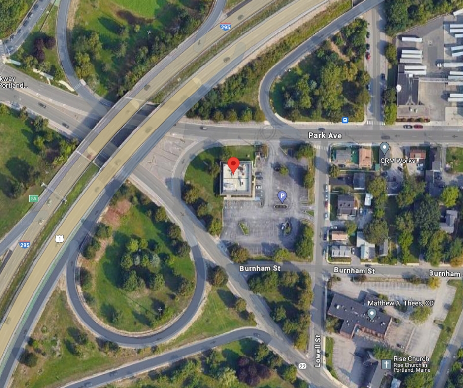 Overhead View of Denny's Building via Google Maps